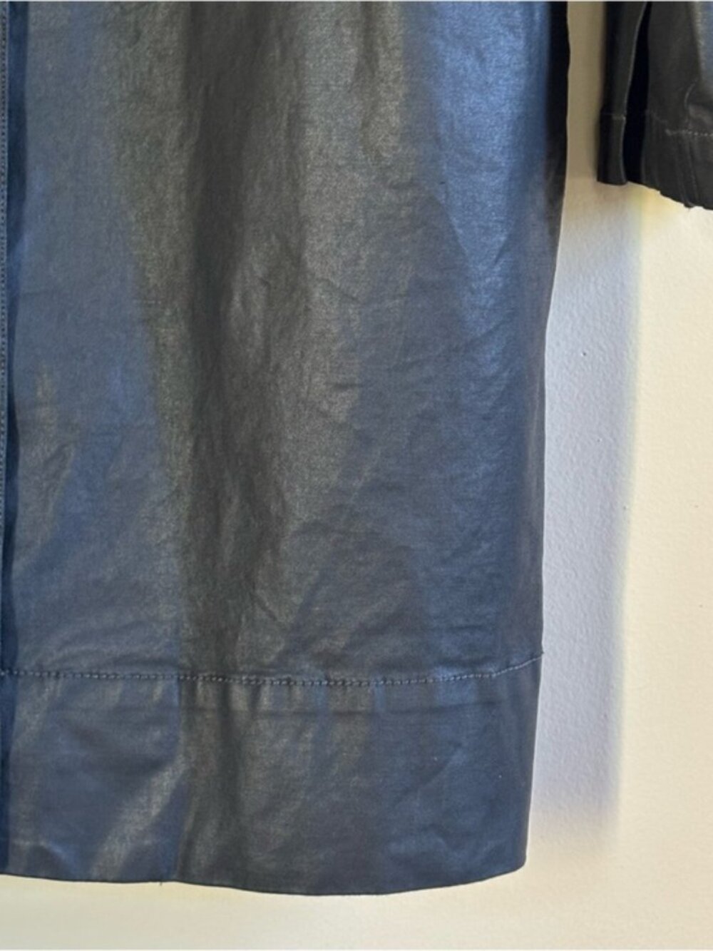 [New] Eileen Fisher (M) Black Waxed Organic Cotton Stretch Twill Hooded Jacket - Picture 10 of 12